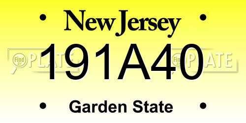 191A40 New Jersey License Plate
