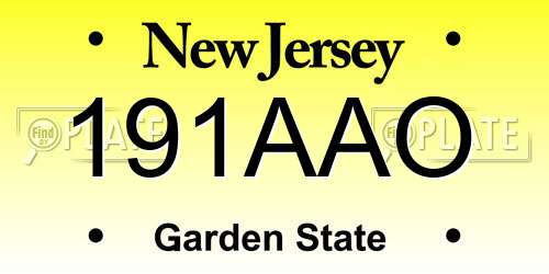 191AAO New Jersey License Plate