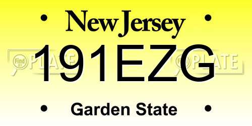 191EZG New Jersey License Plate