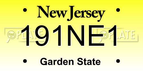 191NE1 New Jersey License Plate