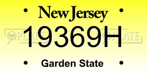 19369H New Jersey License Plate