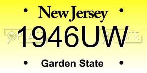 1946UW New Jersey License Plate