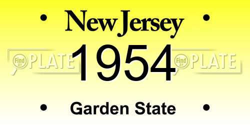 1954 New Jersey License Plate