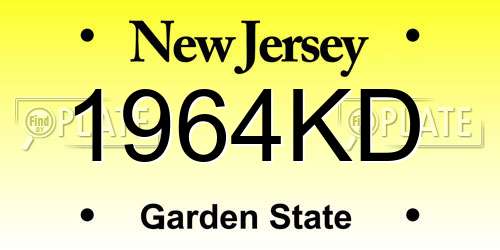 1964KD New Jersey License Plate