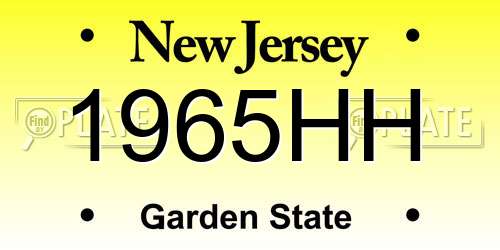 1965HH New Jersey License Plate
