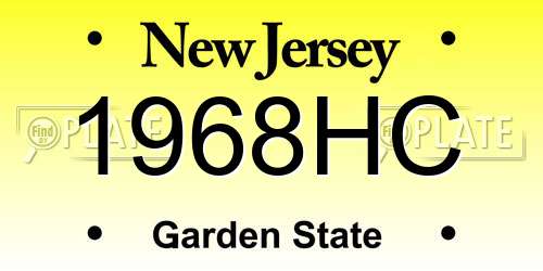 1968HC New Jersey License Plate
