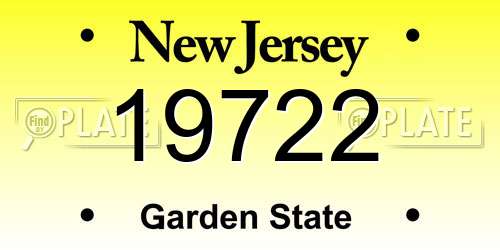 19722 New Jersey License Plate