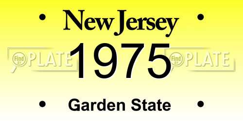 1975 New Jersey License Plate