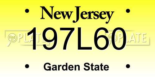 197L60 New Jersey License Plate