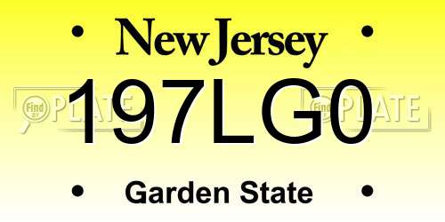 197LG0 New Jersey License Plate