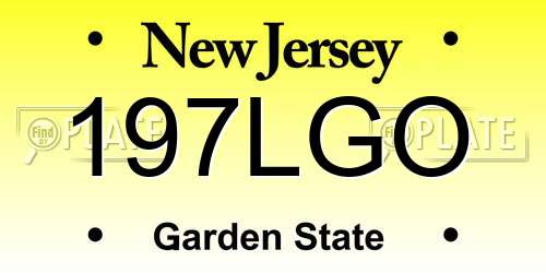 197LGO New Jersey License Plate