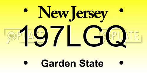 197LGQ New Jersey License Plate