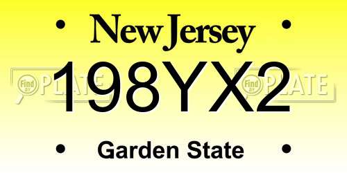 198YX2 New Jersey License Plate