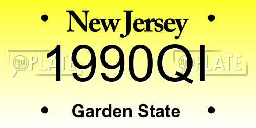 1990QI New Jersey License Plate