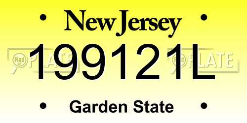 199121L New Jersey License Plate