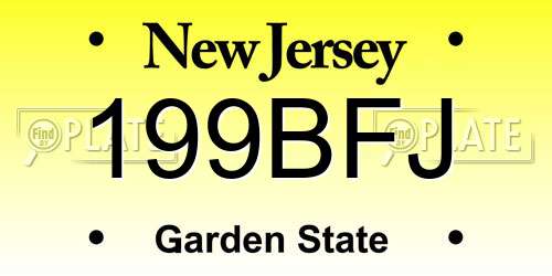 199BFJ New Jersey License Plate