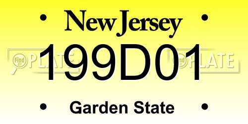199D01 New Jersey License Plate