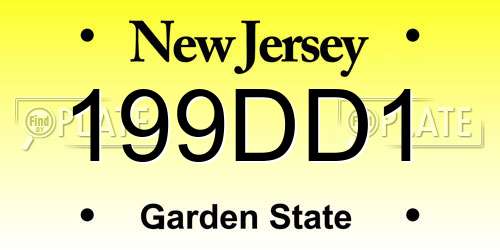199DD1 New Jersey License Plate