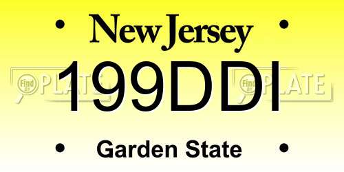 199DDI New Jersey License Plate