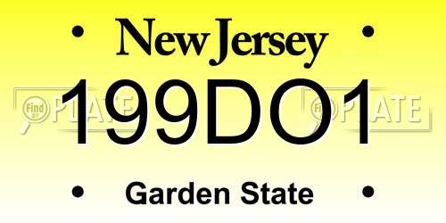 199DO1 New Jersey License Plate
