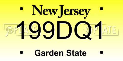 199DQ1 New Jersey License Plate