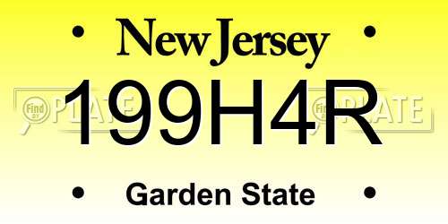 199H4R New Jersey License Plate