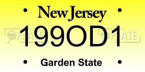 199OD1 New Jersey License Plate
