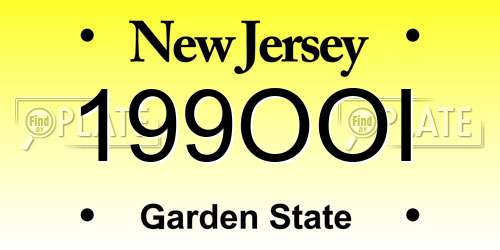 199OOI New Jersey License Plate