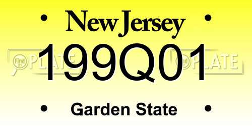 199Q01 New Jersey License Plate