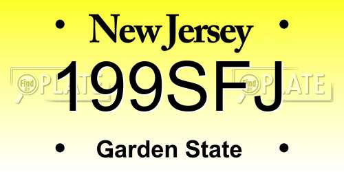 199SFJ New Jersey License Plate