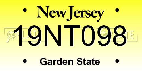 19NT098 New Jersey License Plate