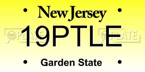 19PTLE New Jersey License Plate