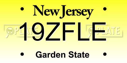 19ZFLE New Jersey License Plate