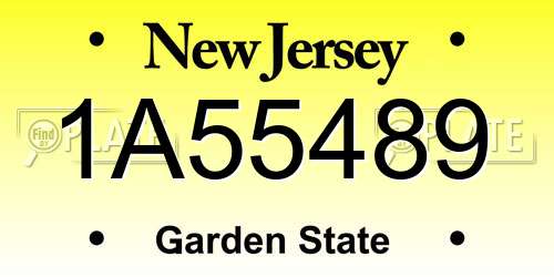 1A55489 New Jersey License Plate