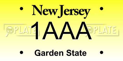 1AAA New Jersey License Plate
