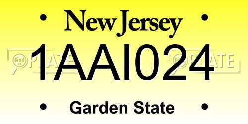 1AAI024 New Jersey License Plate