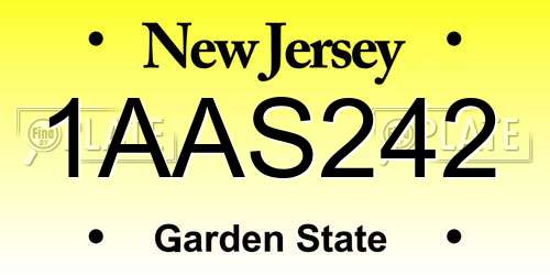 1AAS242 New Jersey License Plate