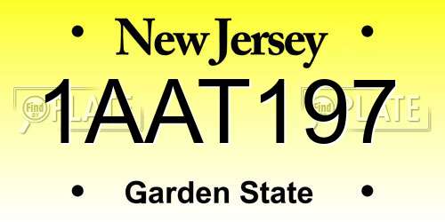 1AAT197 New Jersey License Plate