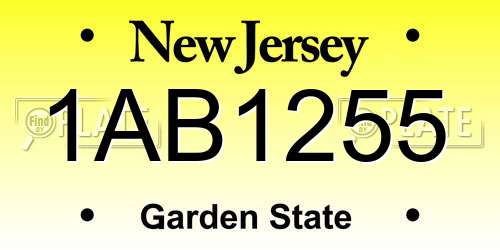 1AB1255 New Jersey License Plate