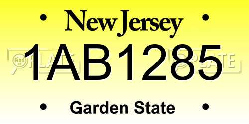 1AB1285 New Jersey License Plate