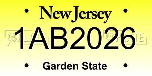 1AB2026 New Jersey License Plate
