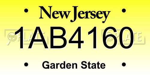 1AB4160 New Jersey License Plate