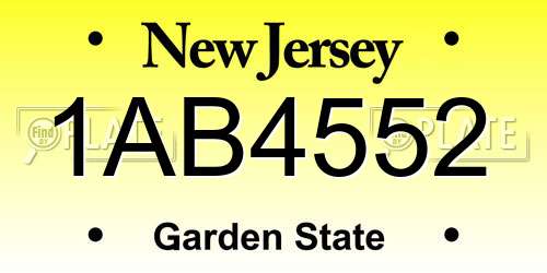 1AB4552 New Jersey License Plate