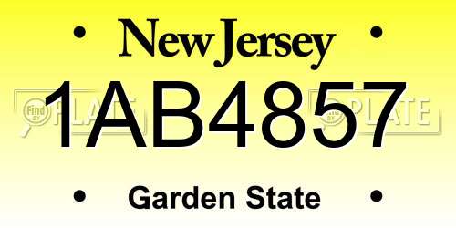 1AB4857 New Jersey License Plate