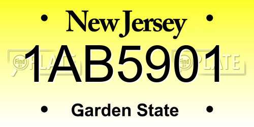 1AB5901 New Jersey License Plate