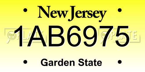1AB6975 New Jersey License Plate