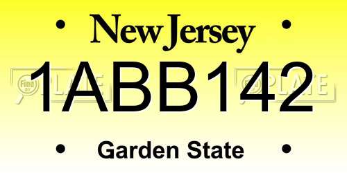 1ABB142 New Jersey License Plate