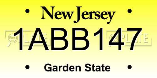 1ABB147 New Jersey License Plate