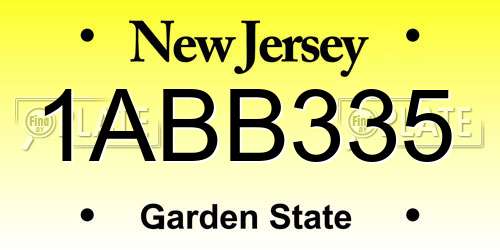1ABB335 New Jersey License Plate
