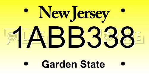 1ABB338 New Jersey License Plate